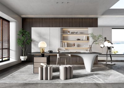 现代书房3D模型下载